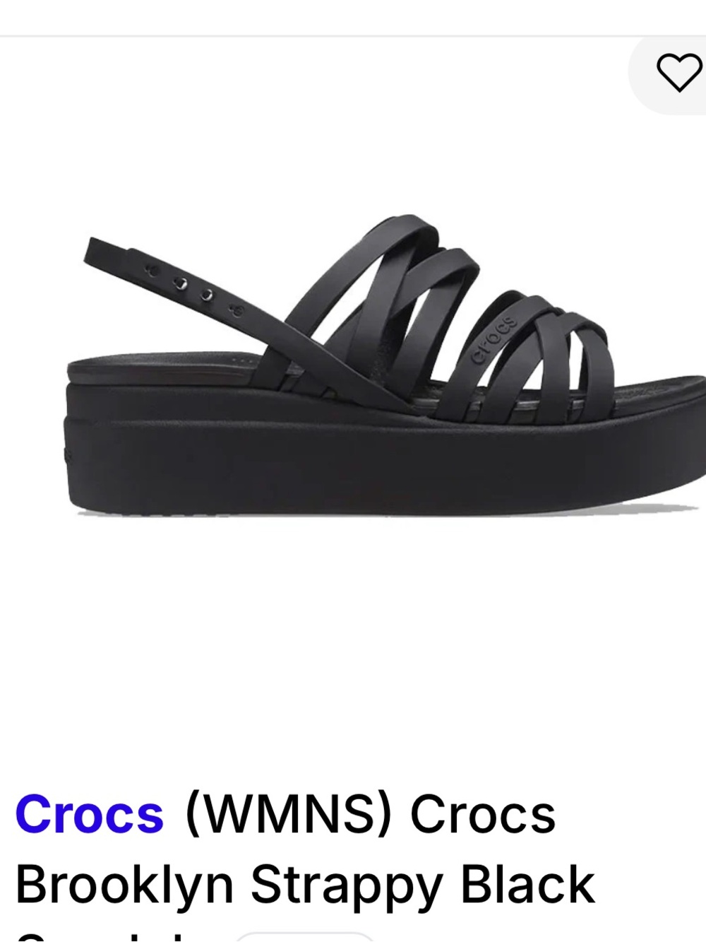 Crocs Brooklyn Black Strappy Low Platform Sandals. Size 8 - Picture 5 of 13